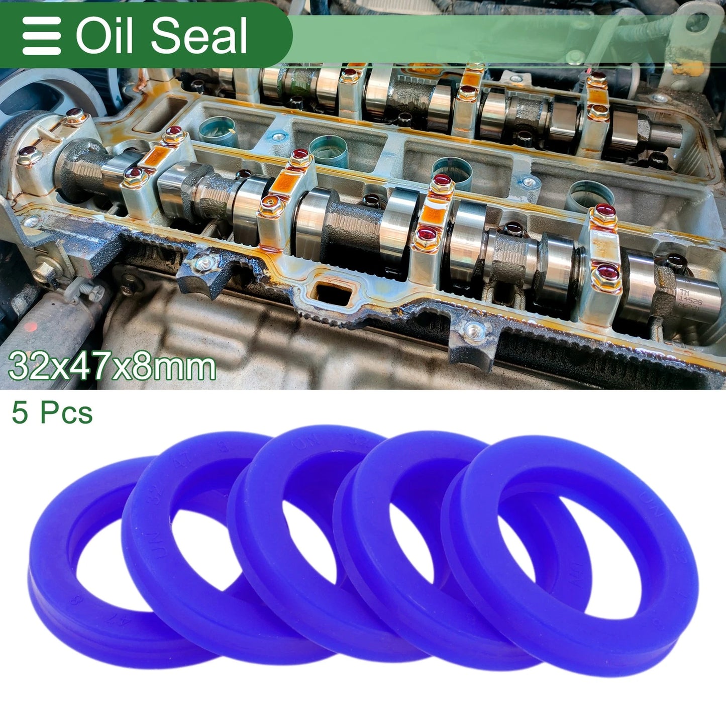 Oil Seal 32x47x8mm Seal Ring Rotary Shaft Seal TPU 5 Pcs for Car