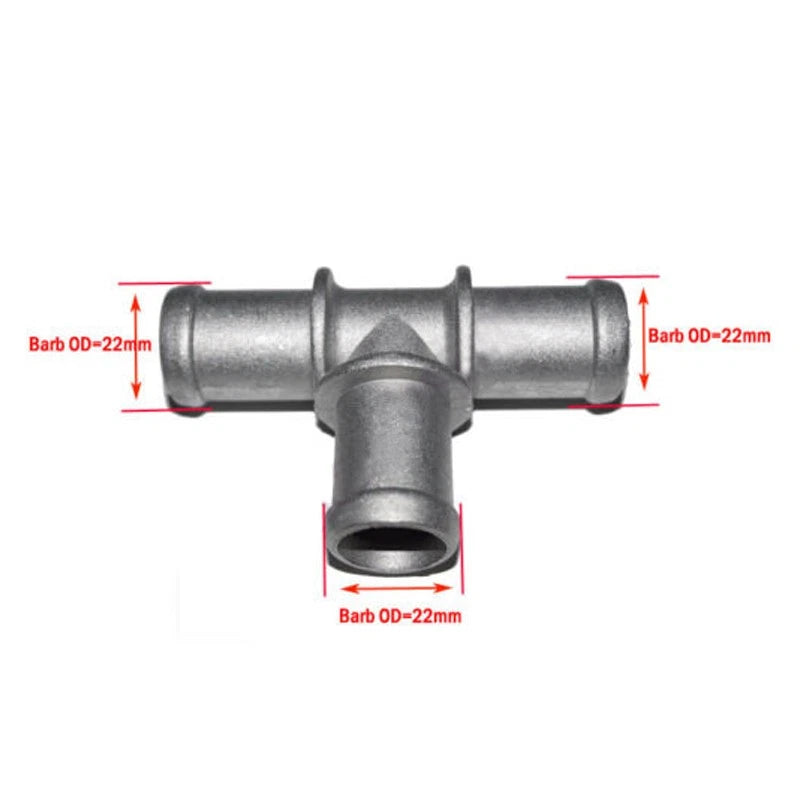 3/4" x 3/4" x 3/4" Hose Connector Tee for Cooling Water Hoses