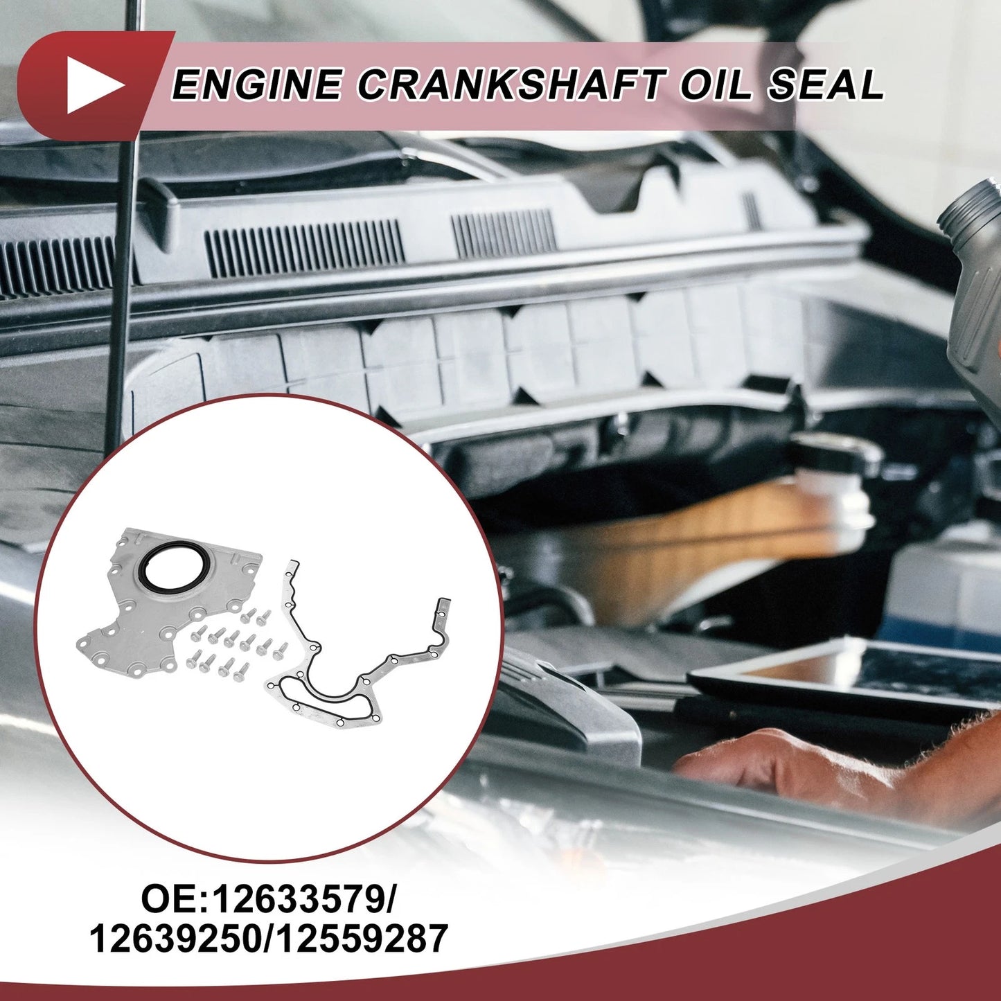 1 Set Crankshaft Oil Seal with Flange for GMC Chevy 4.8/5.3/6.0 V8