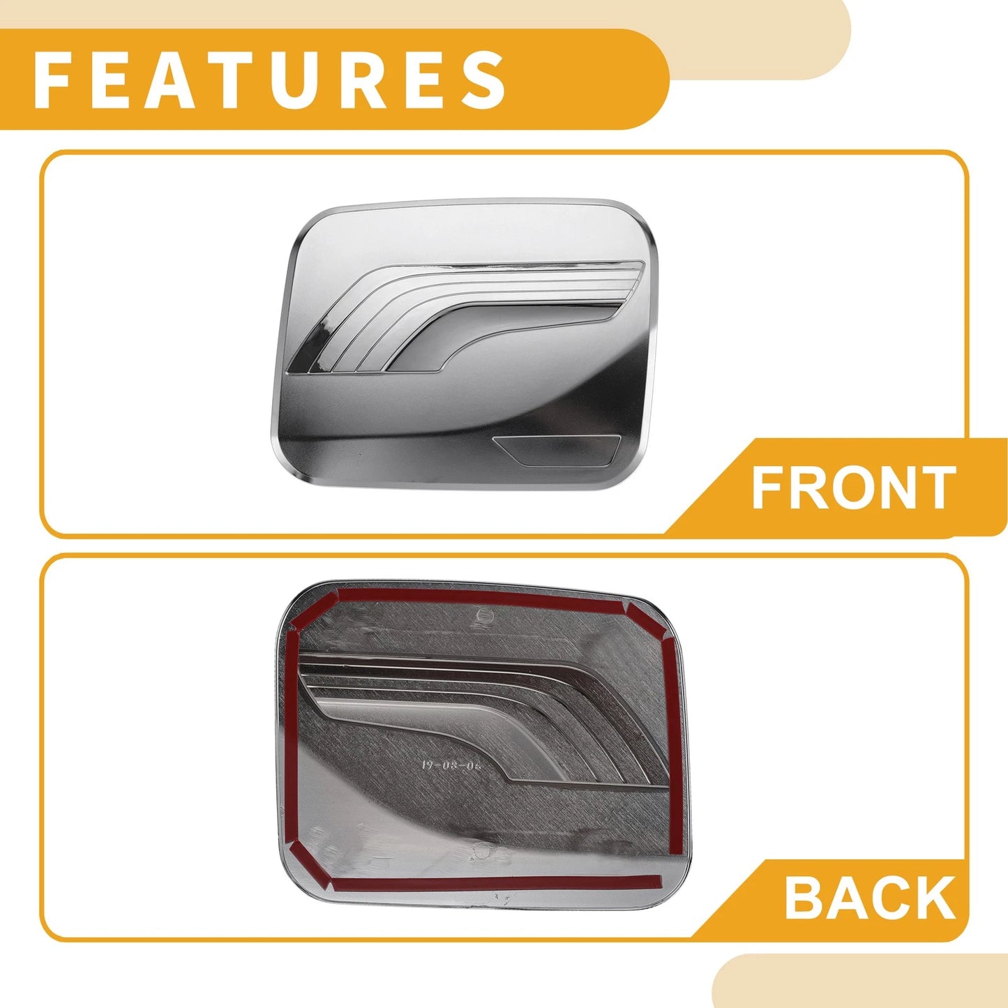 Fuel Tank Door Cap for Toyota RAV4 2019-2025 Silver Tone