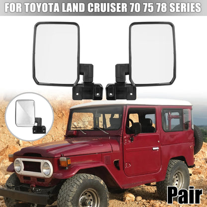 Rear View Mirror Silver Tone for Toyota Land Cruiser 70 75 78 Series