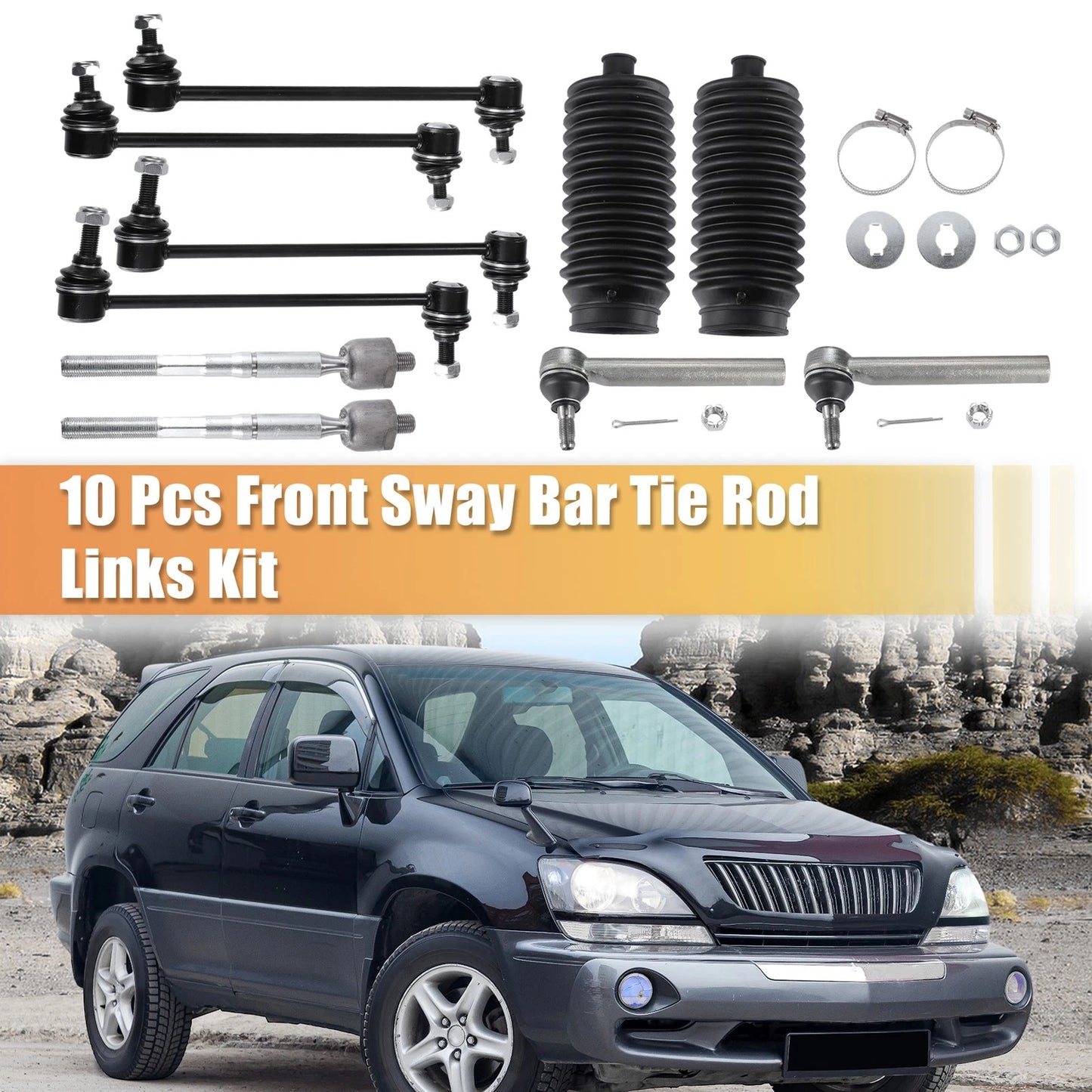 10 x Front Tie Rod End Sway Bar Link Boot for Toyota/Lexus RX330 (2004–2006)