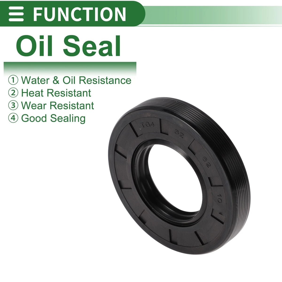 Oil Seal NBR Rubber 32x62x10mm High Pressure Black 5 Pcs