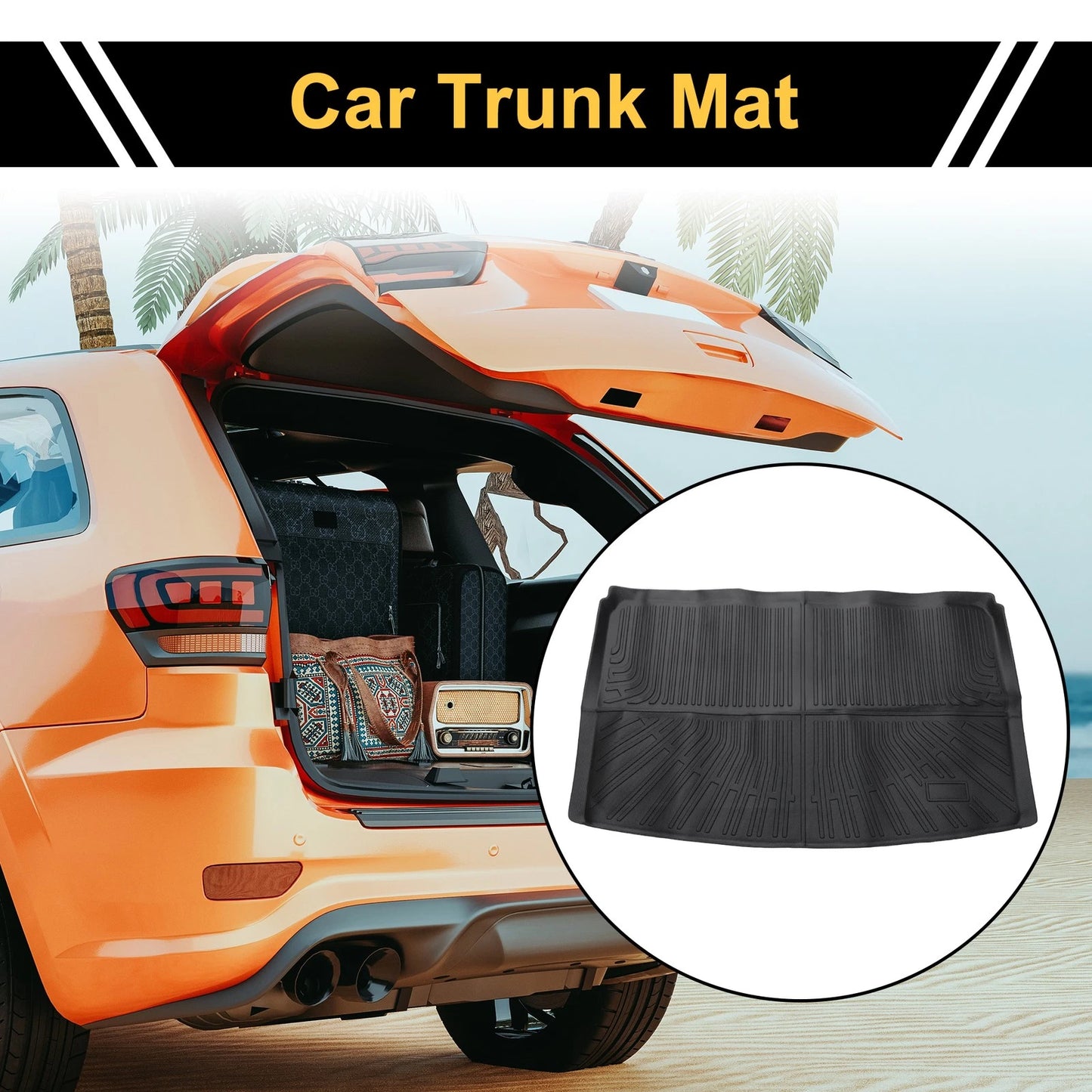 Cargo Liner Rear Trunk Mat for Ford Expedition (2018-2024) Stripe Pattern