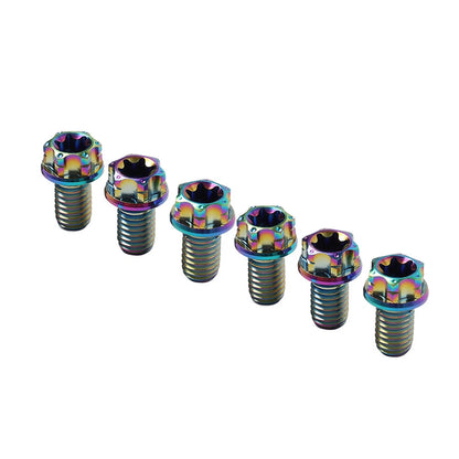 6pcs M6x20mm Titanium Torx Head Flange Screws for Bicycle Motorcycle