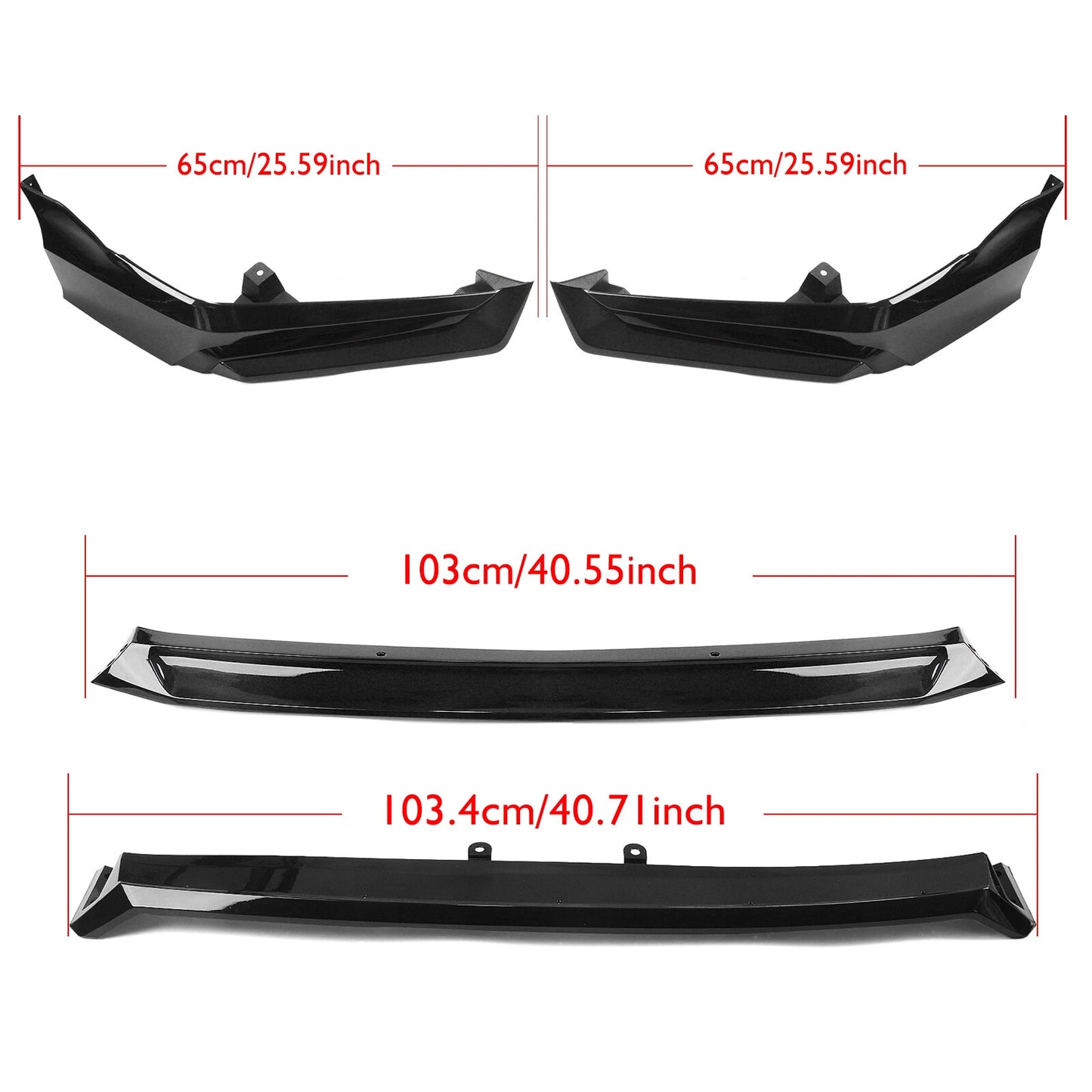 Front Spoiler Lip Cover 4 x for Honda Civic (2022-2023)