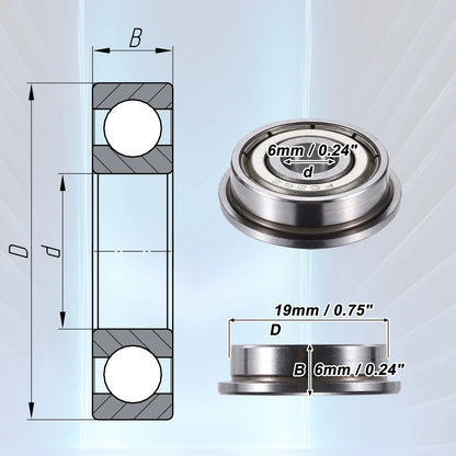 F626ZZ 10 x 6x19x6mm Deep Groove Ball Bearing for F626ZZ Bearings