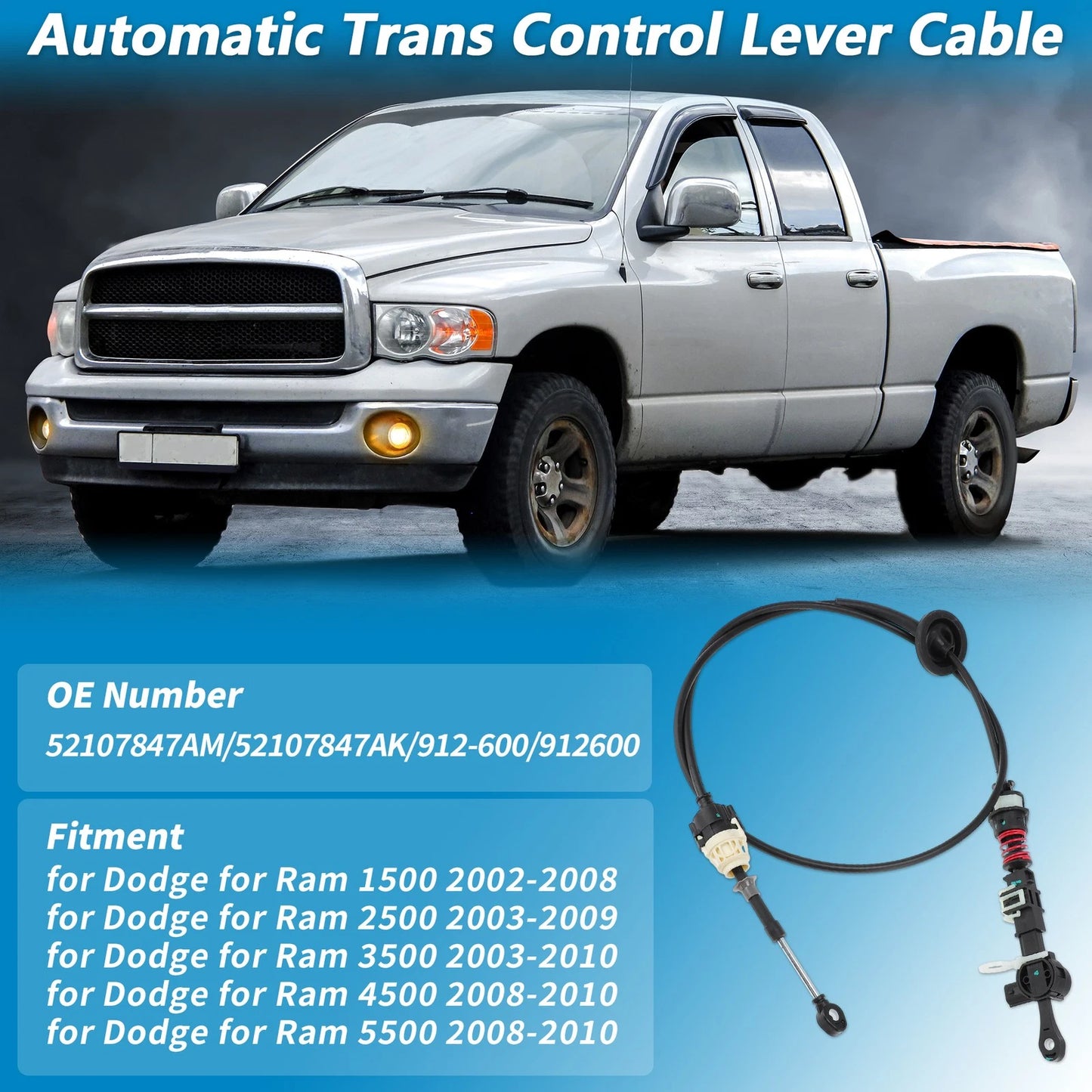 Auto Trans Gear Shift Cable for Dodge Ram 1500 2500 3500 4500