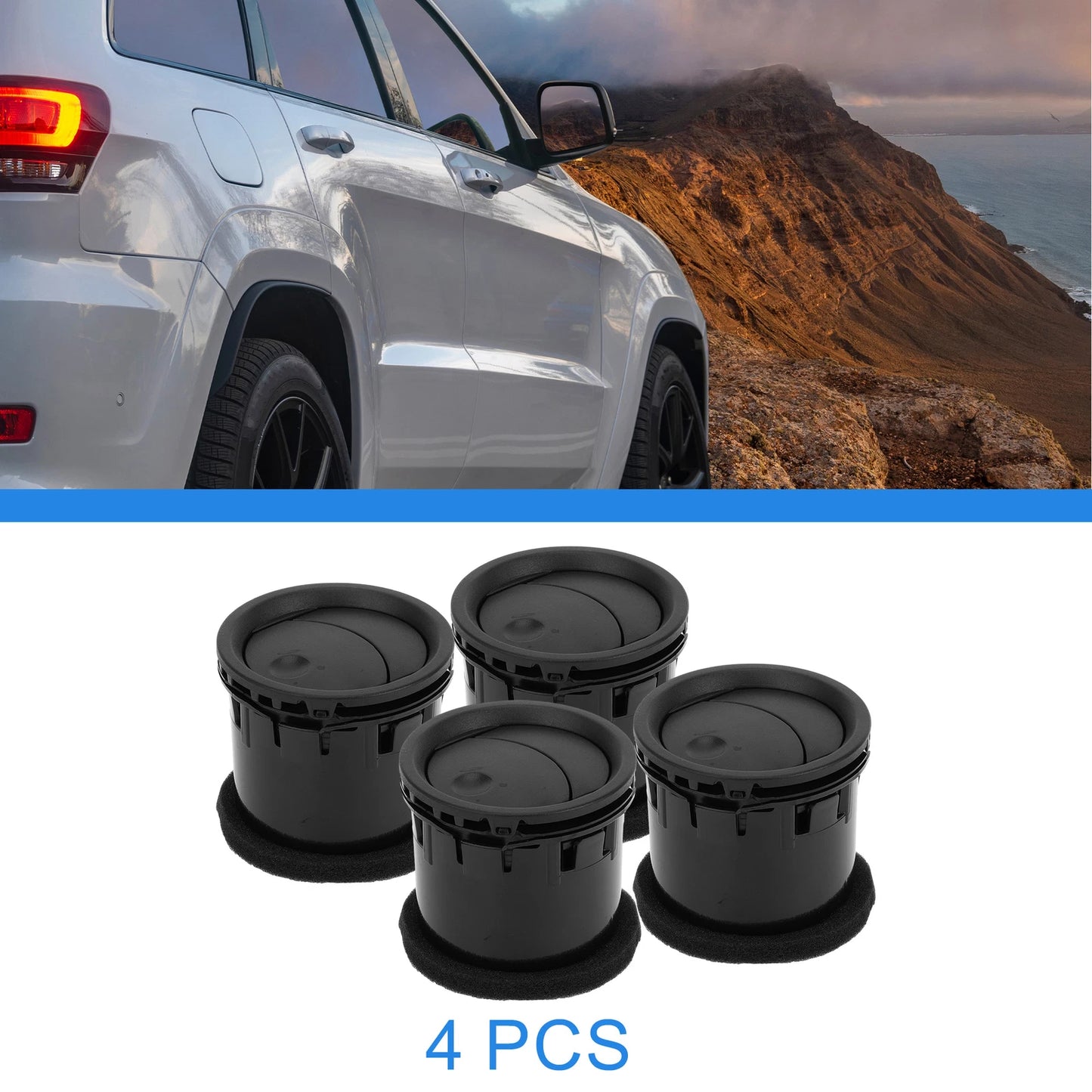 4 Pcs A/C Vent Panel for Ford Fusion (2006-2009) Durable Black Air Outlet