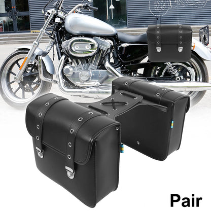 Pair Motorcycle Saddlebag Side Tool Bags Waterproof Faux Leather for Make Model