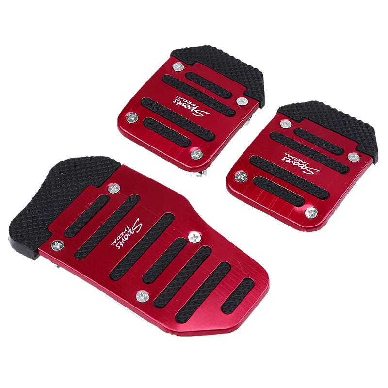Red Non-Slip Gas Brake Foot Pedal Pad Cover for Car Accessories (3 pcs)