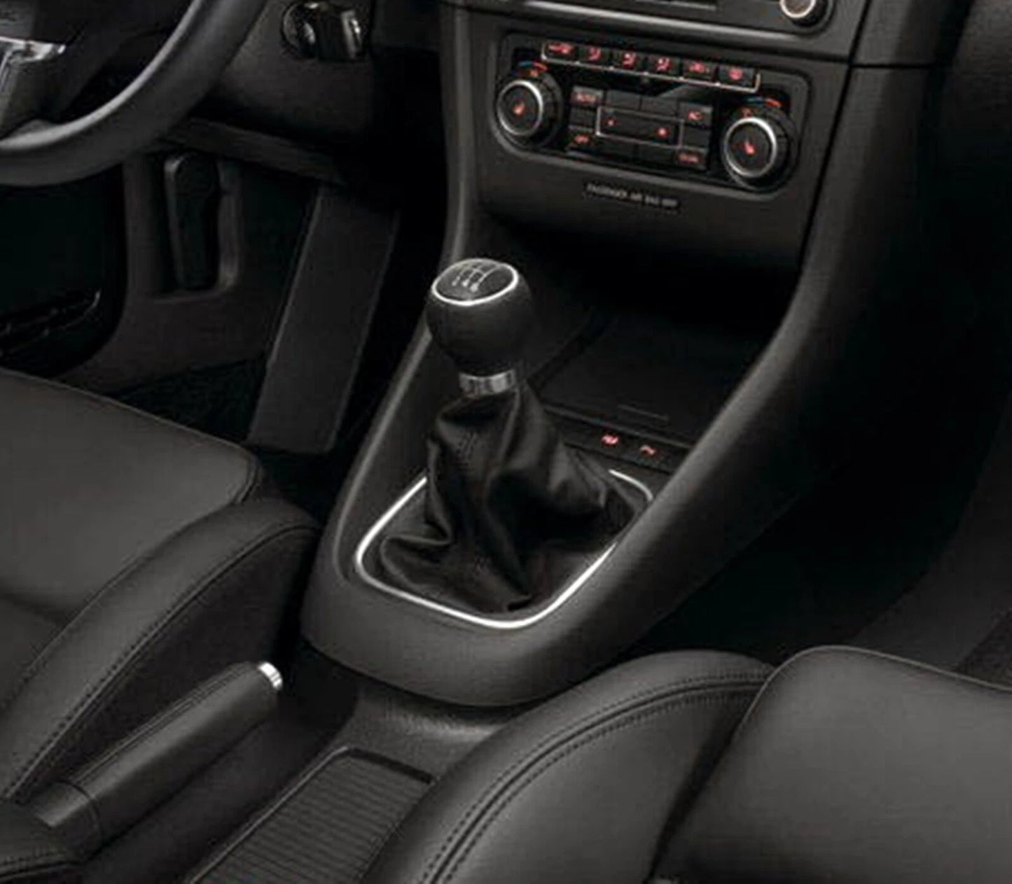 Gear Shift Button Leather Rootwood for VW Golf 6 (2008-2012)