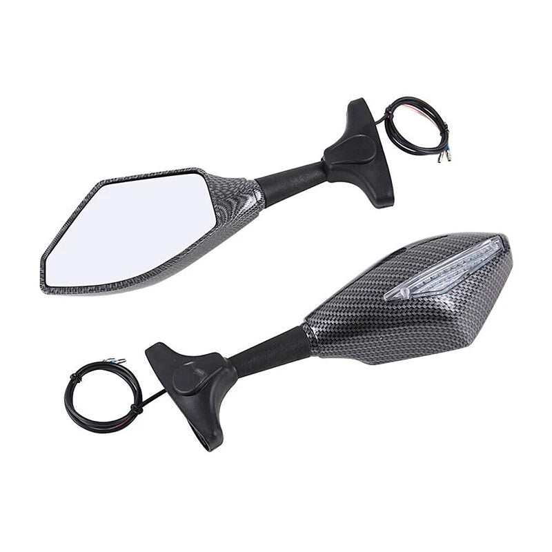 2 x Motorcycle Rearview Mirrors with LED Turn Signals for Honda CBR 600 F3 F4