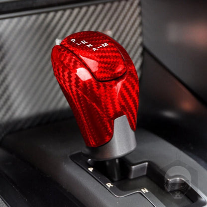 Red Carbon Fiber Gear Shift Knob Cover Trim Set for NISSAN GTR R35 2008-2016