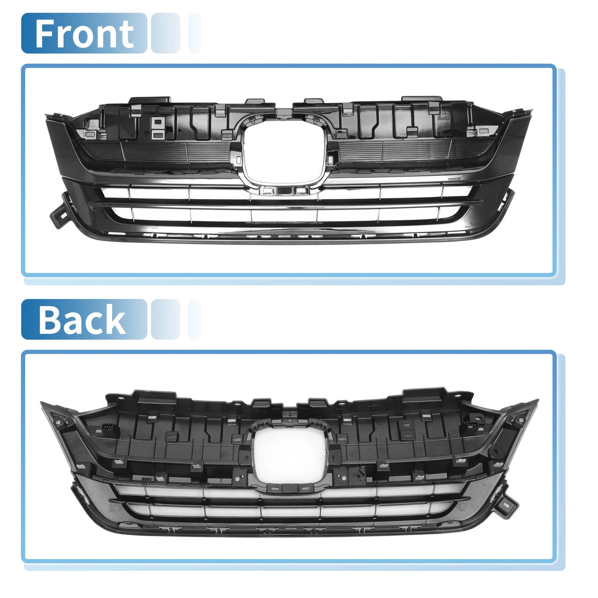 Front Bumper Grille for Honda Pilot 2019-2020 5 Door EX 2WD Black 1 Set