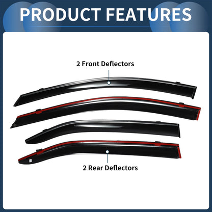 Window Deflectors for Toyota Camry 2007 Side Window Vent Visors Black 1 Set