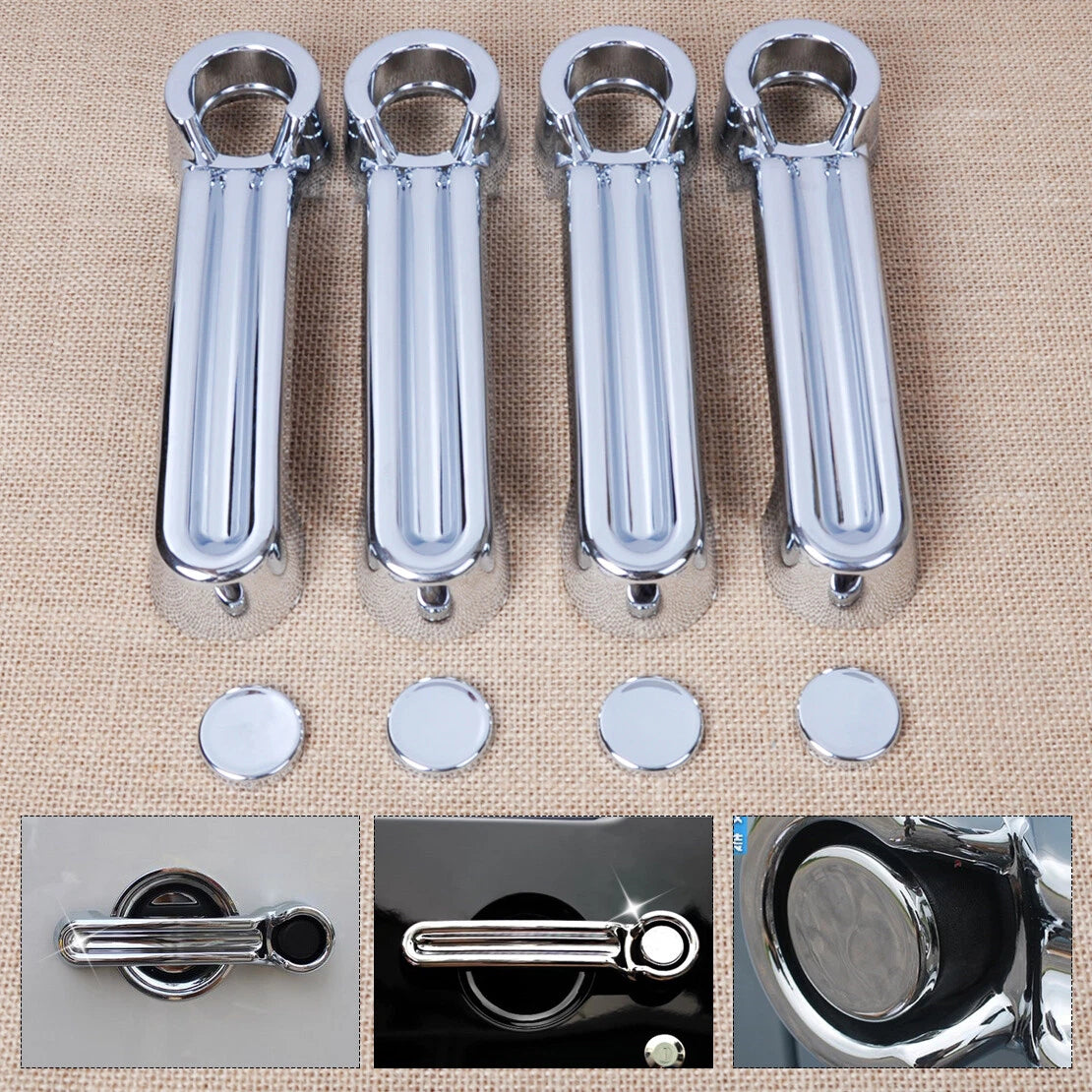 4Pcs Door Handle Cover Trim for Jeep Wrangler JK, Liberty, Dodge (2007-2018)