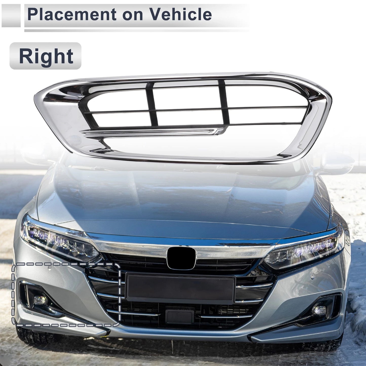 Front Right Fog Light Grill for Ford Taurus (2015-2018)