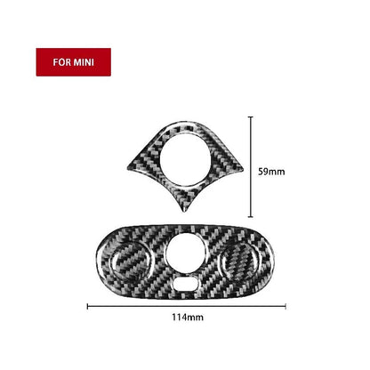 Carbon Fiber Side Mirror Remote Buttons Cover Trim Fit for Mini Cooper 2005-2006