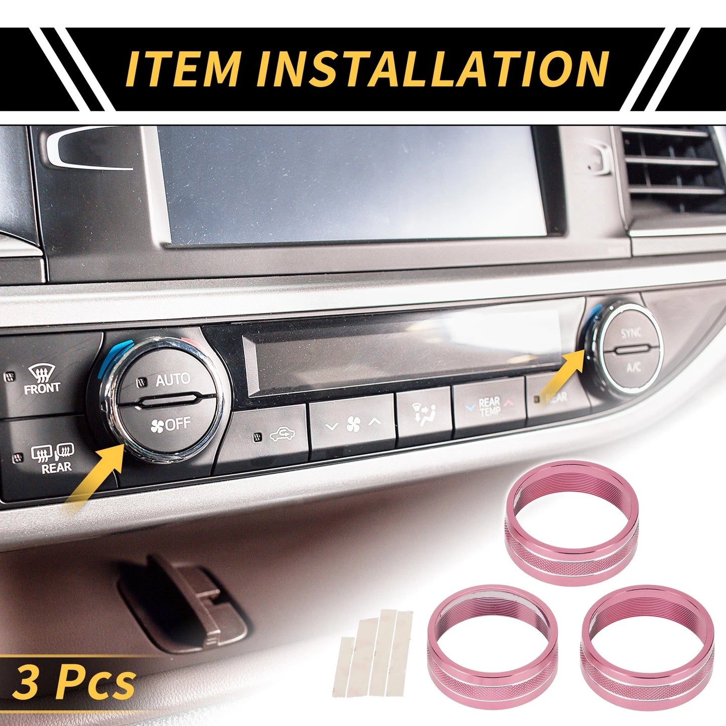 Air Conditioning Button Cover Trim for Jeep Wrangler JK JKU (2011-2018) 3 x Pcs