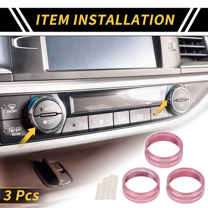 Air Conditioning Button Cover Trim for Jeep Wrangler JK JKU (2011-2018) 3 x Pcs