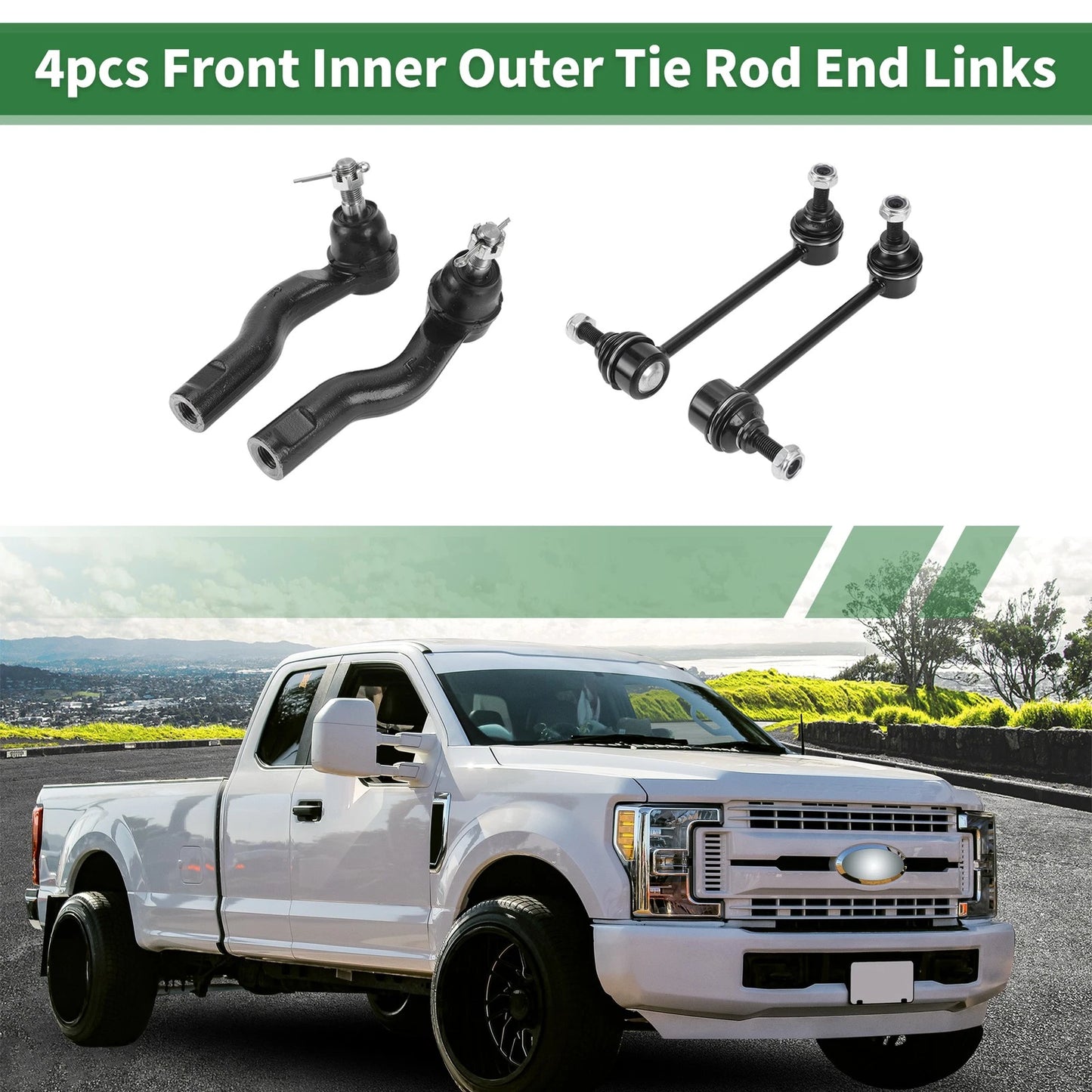 4pcs Front Suspension Kit Outer Tie Rod Ends for Lincoln Zephyr (2006-2006)