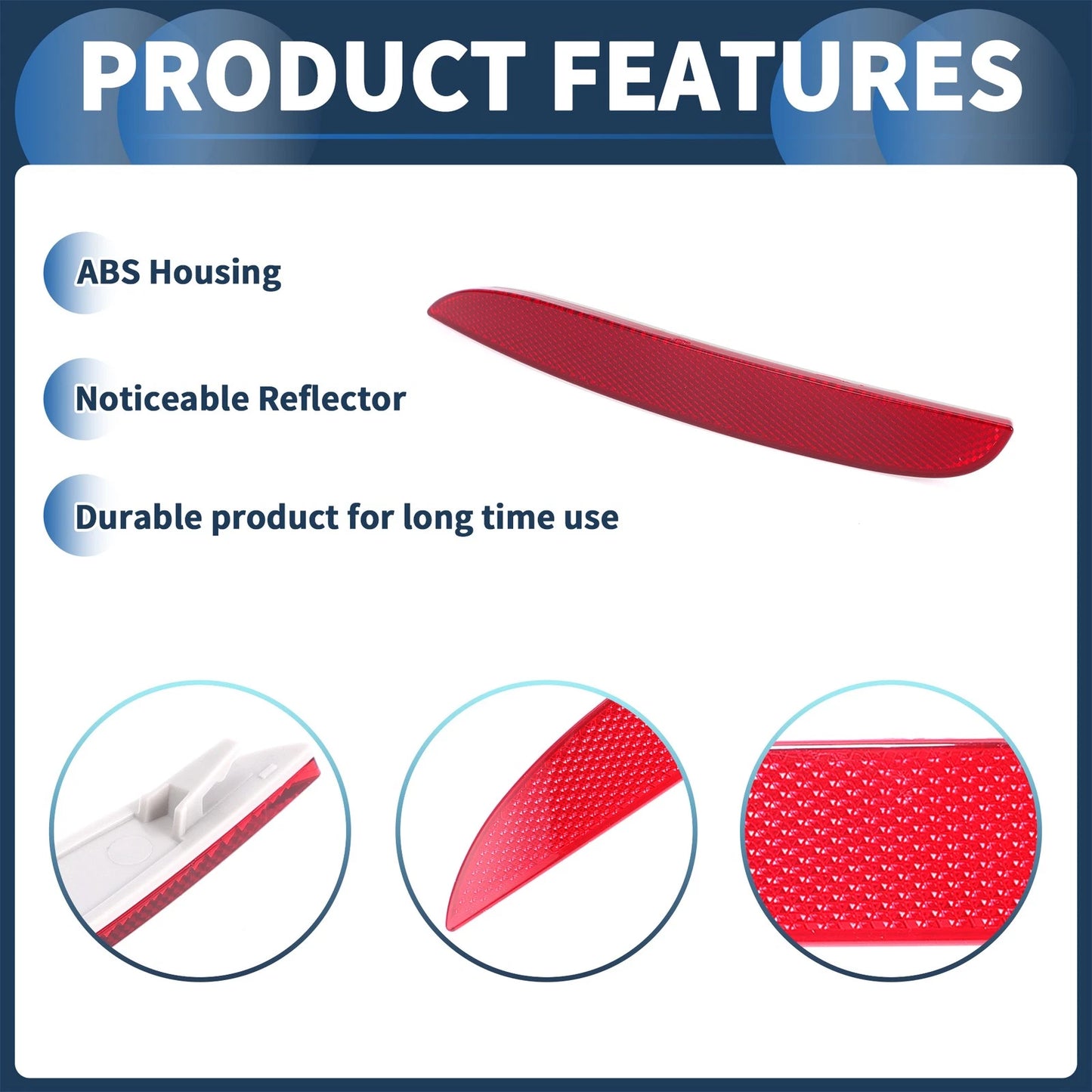Bumper Reflector for BMW X1 E84 2009-2015 Plastic Red Rear Left 1 x Pc
