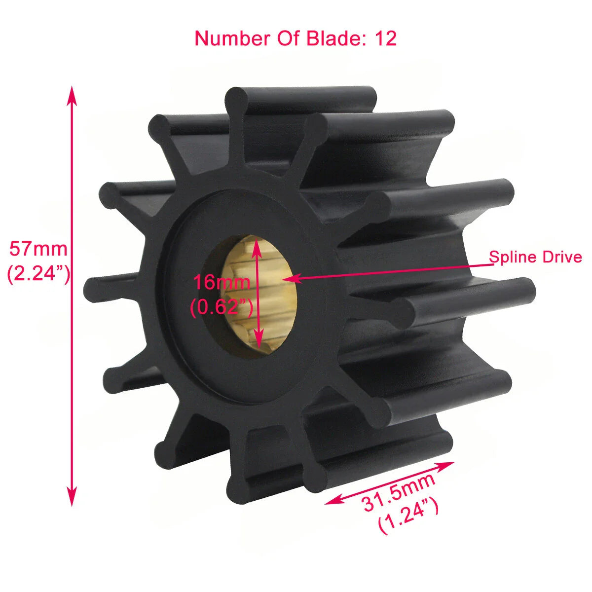 Sea Water Pump Impeller & O-Ring for Yanmar Marine Engine Cooling