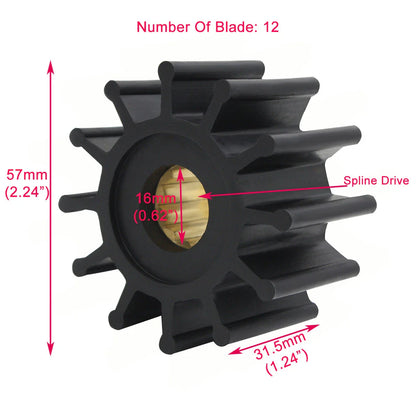 Sea Water Pump Impeller & O-Ring for Yanmar Marine Engine Cooling