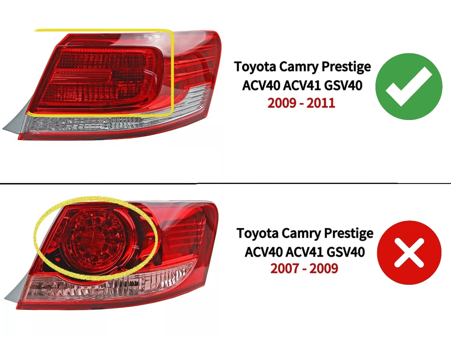 Rear Right Tail Light Red LED for Toyota Aurion GSV40 (2009-2011)