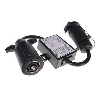 7-Way Blade to 7-Pin Round Trailer Light Converter for USA to EU