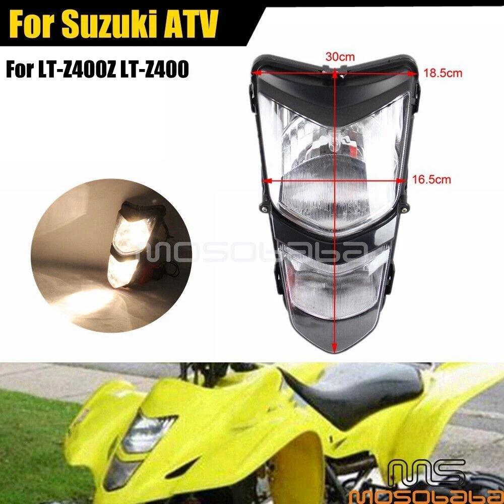 Front Headlight Lamp for Suzuki Quadsport Z400, Kawasaki KFX400 (2003-2008)