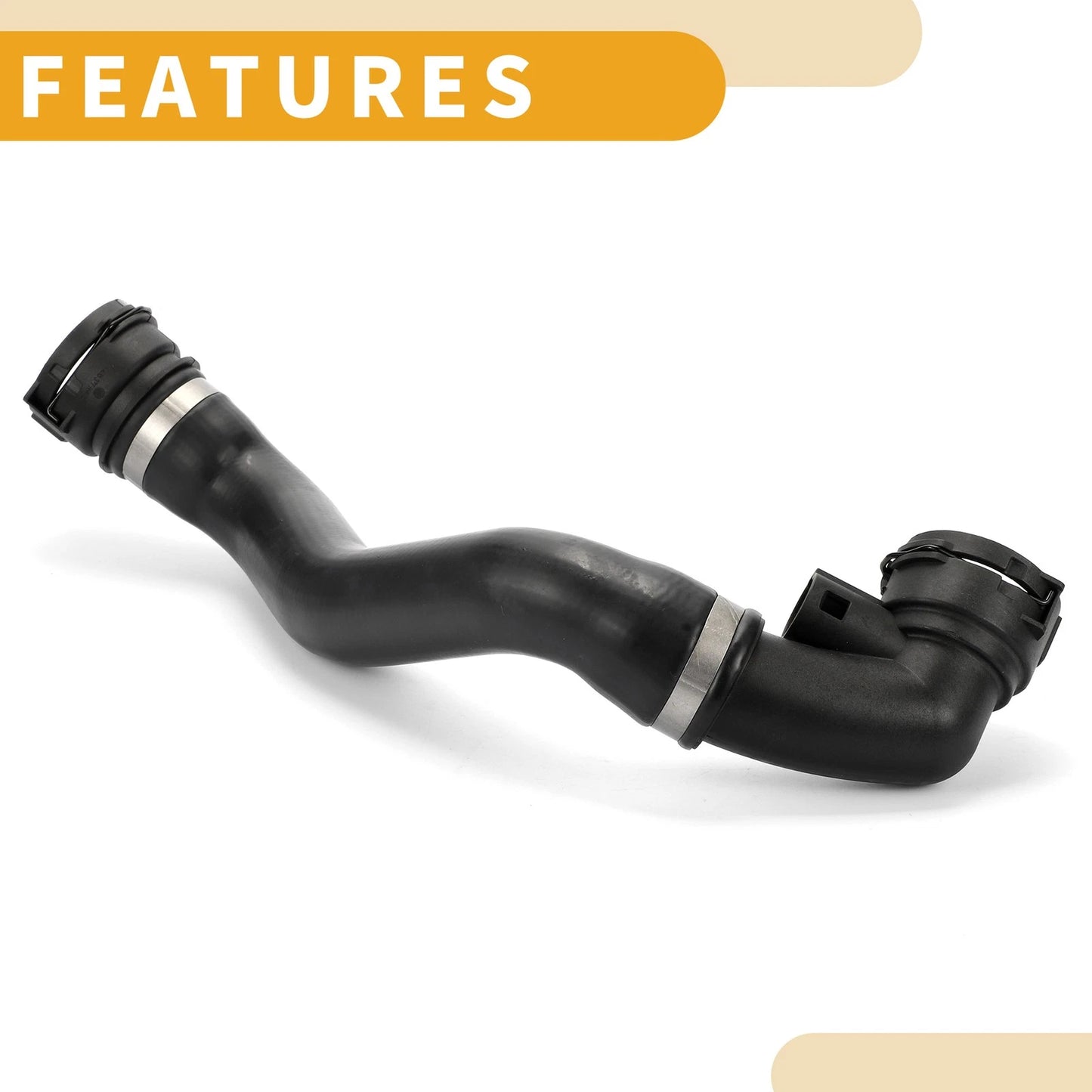 Radiator Hose for BMW E53 X5 2001-2006 2 x Rubber Black