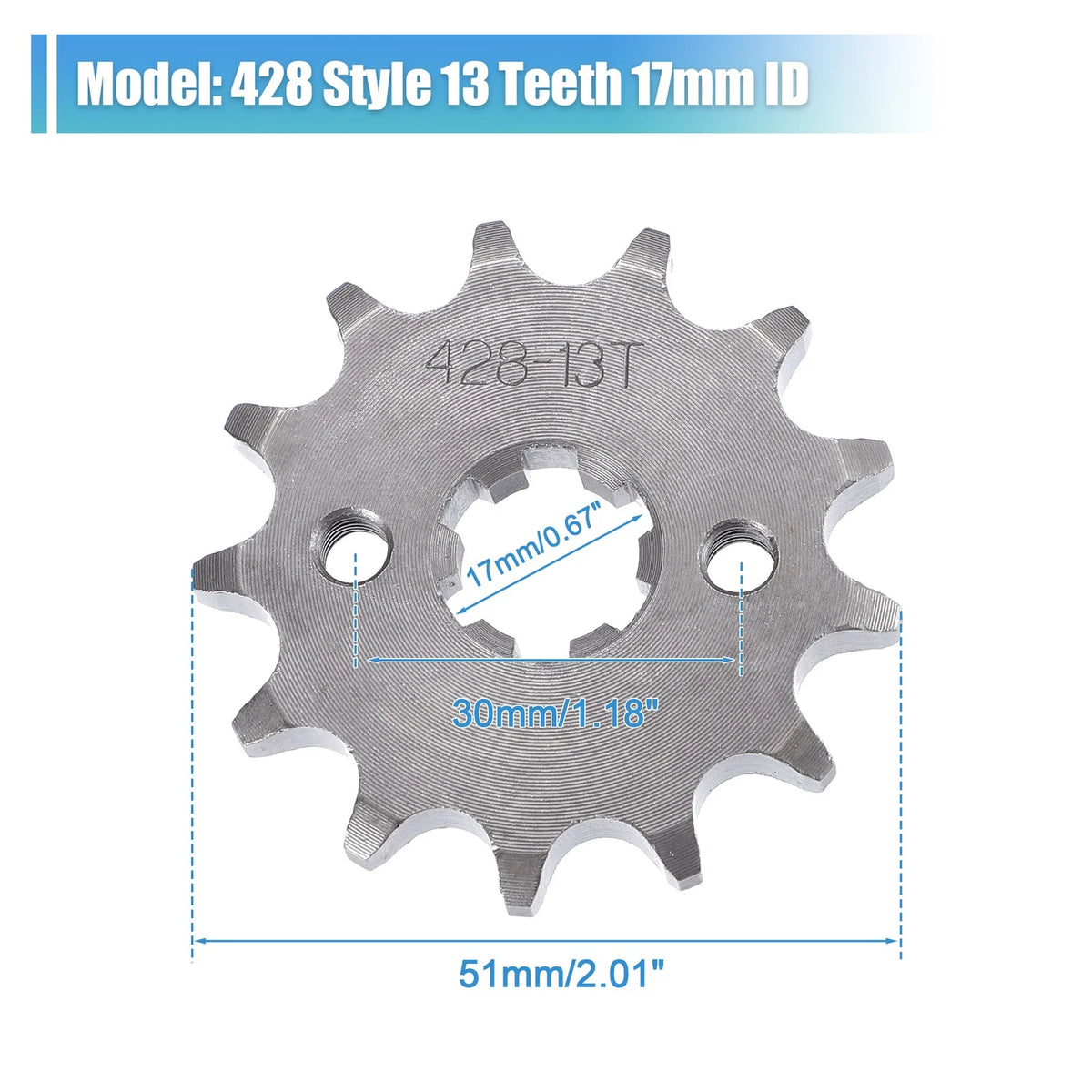 428 Sprocket / 13T 17mm ID / Front Engine Sprocket for Dirt Pit Bike ATV