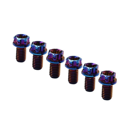 6pcs M6x25mm Titanium Torx Head Flange Screws for Motorcycle Bicycle
