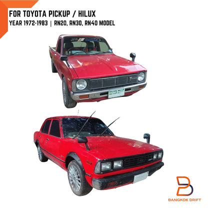 Black Fender Side Door Wing Mirrors for Toyota Hilux Ute (72-83)