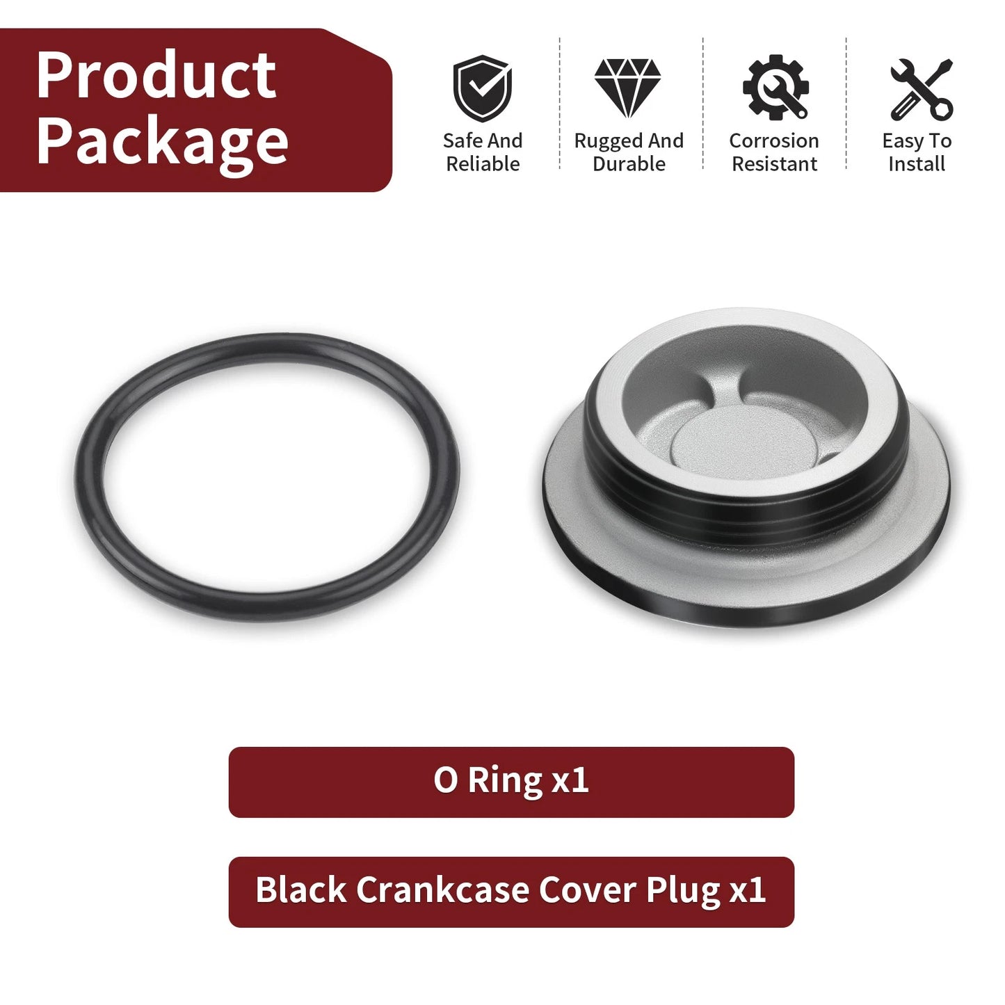 Black Crankcase Cover Plug w/ O-Ring for Suzuki Hayabusa GSX1300R (1999–2024)