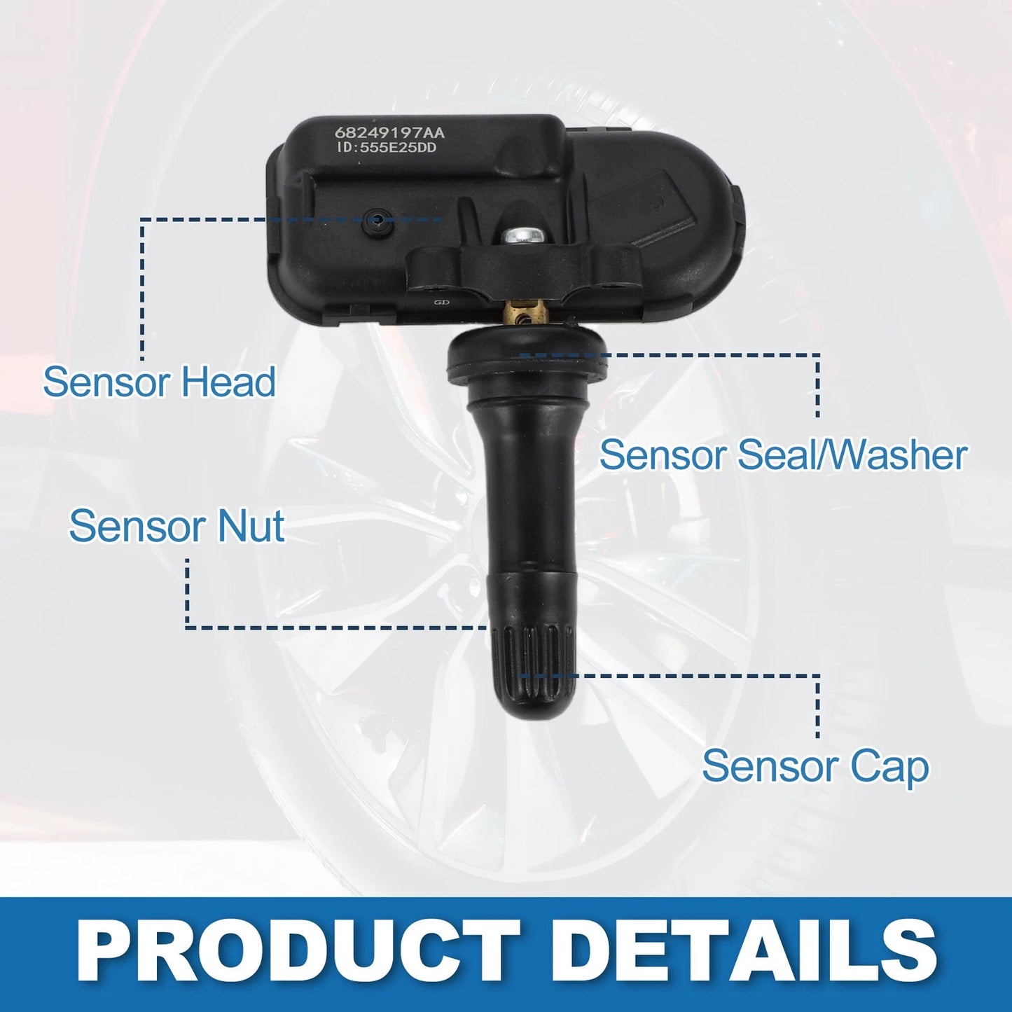 Tire Pressure Sensor 433MHz for Ram 2500 3500 (2014-2024) 1 x Pc