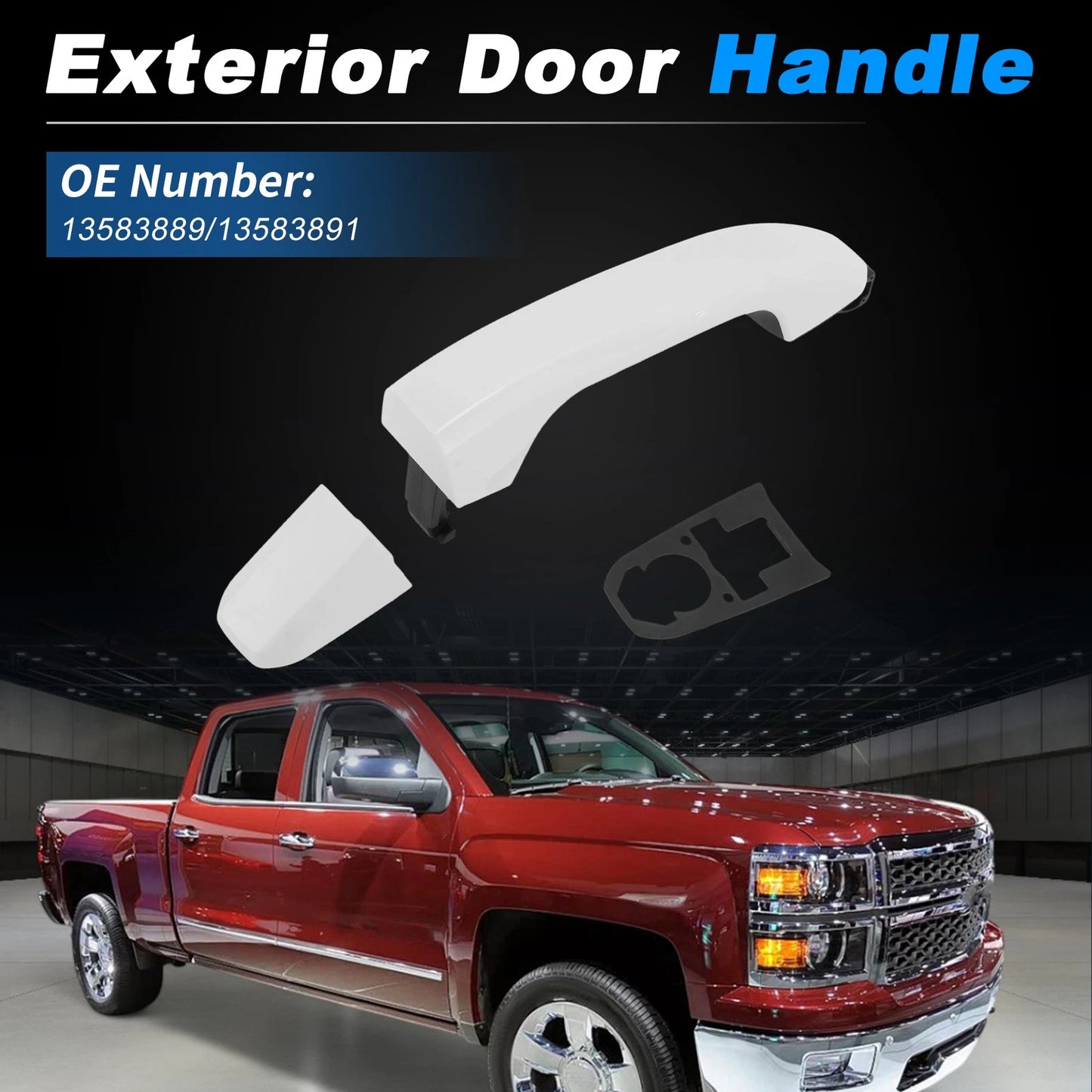 Door Handle Front Right Exterior for Chevrolet Silverado White