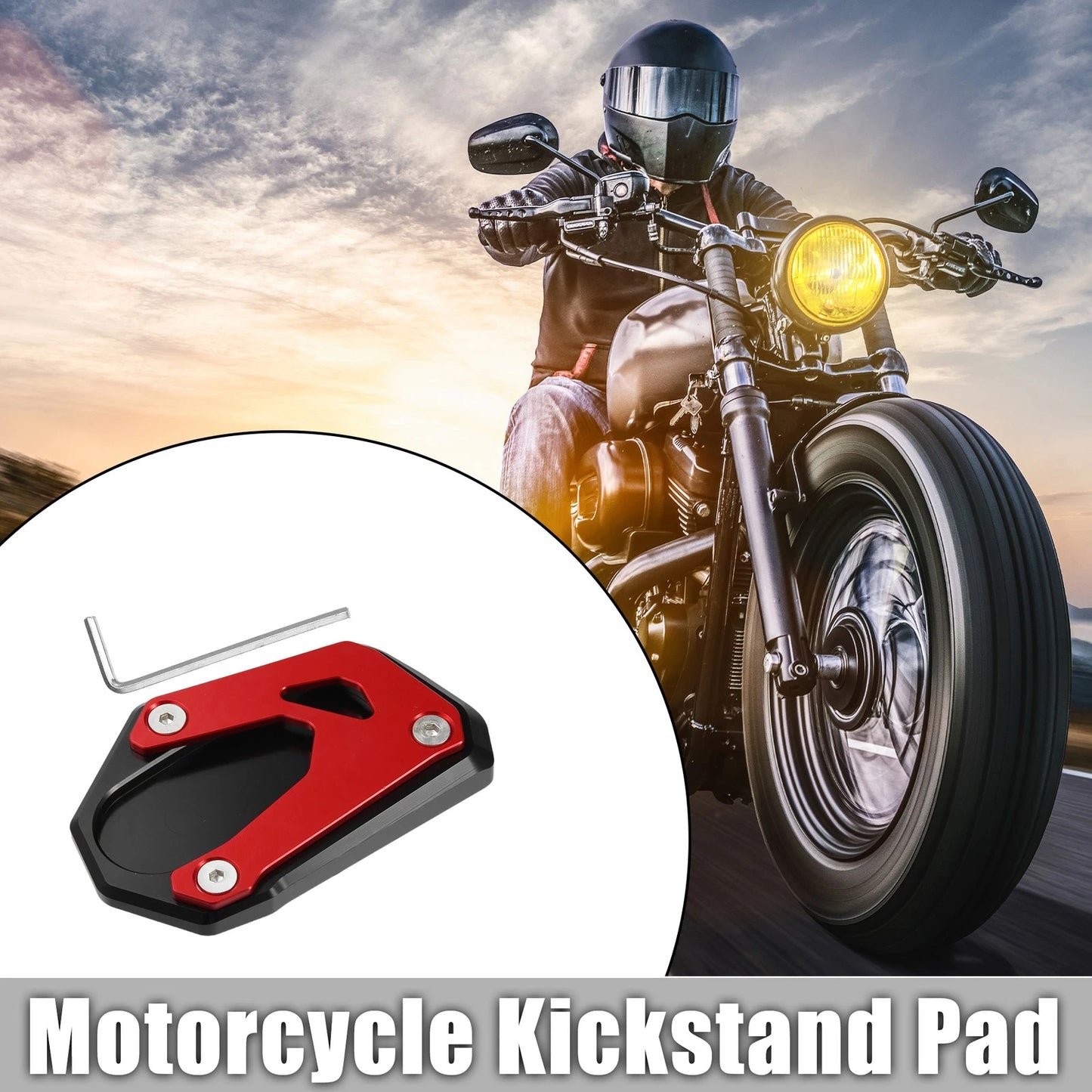 Kickstand Side Stand Plate Pad Set Red for Suzuki Gsx-S 2015–2021