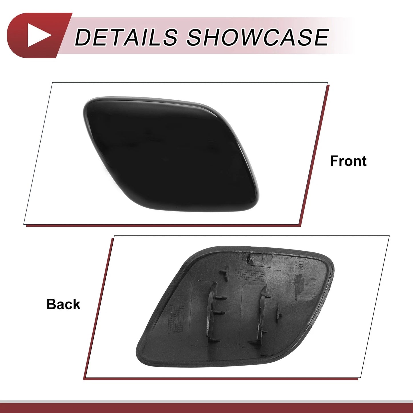 Front Right Bumper Trim Nozzle Cover for Volvo XC60 (2009-2013) Black