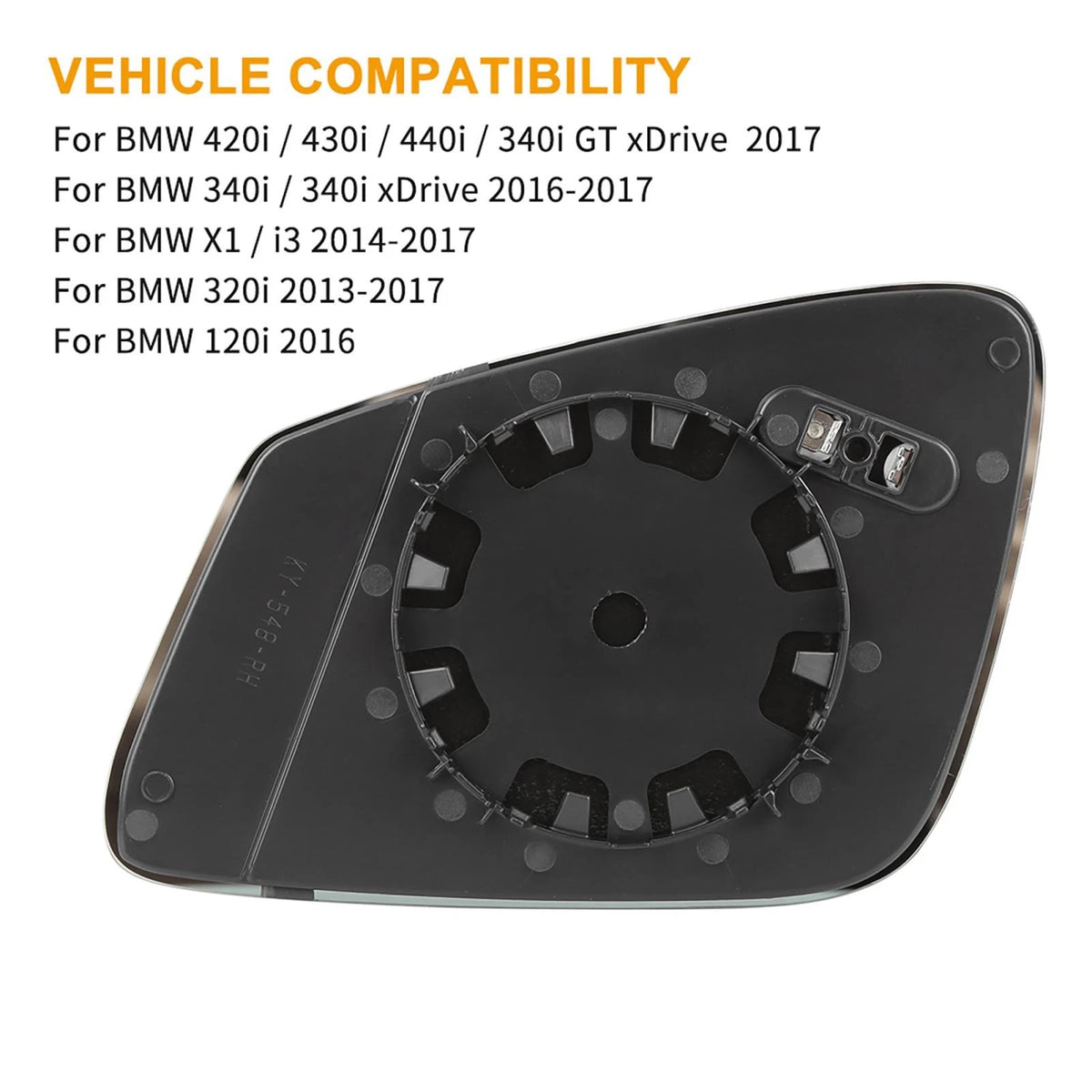 Mirror Glass Heated with Backing Plate Passenger Side RH for BMW 320i 340i 228i