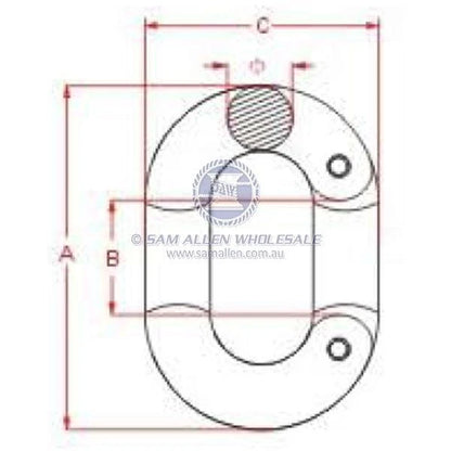 Chain Joining Link for Anchor Chain 316 Stainless Steel 13mm 2 Piece Join