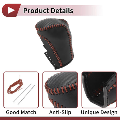 Car Gear Shift Knob Cover 1Pc for Honda Inspire (2023) Brown Faux Leather