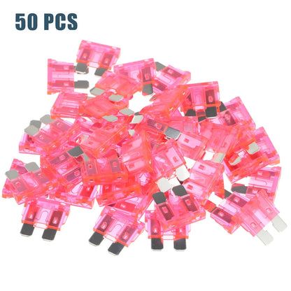 50pcs Mini Blade Fuses 4A for Cars, Boats, Trucks, SUVs, Motorcycles Pink