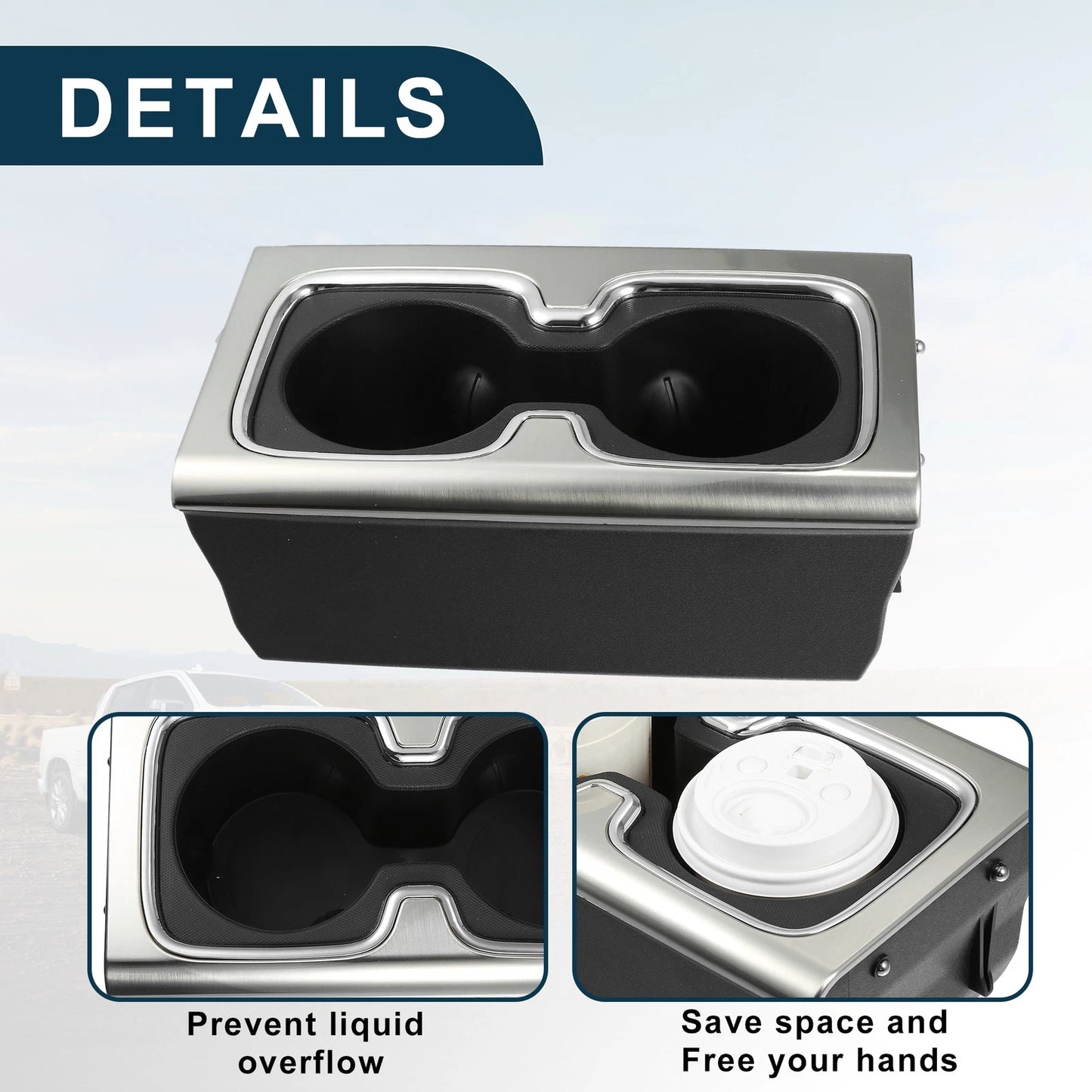 Cup Holder for GMC Sierra 1500 Instrument Panel Drink Holder Black