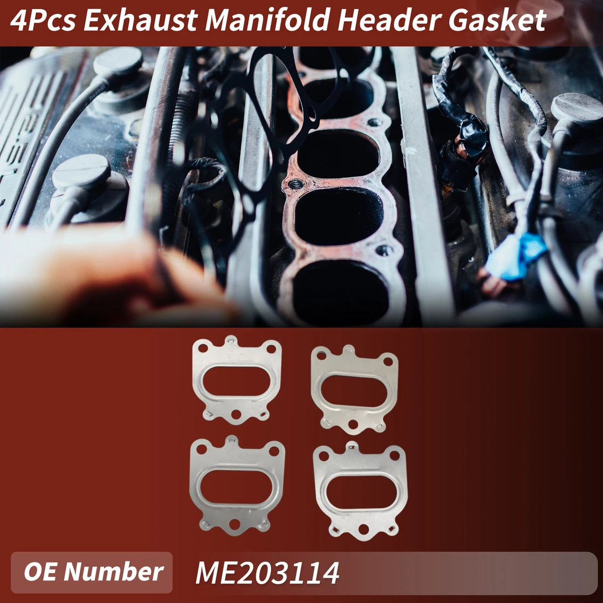 4 Pcs Exhaust Manifold Gasket for Mitsubishi Pajero (1999-2006)