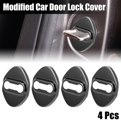 4pcs Car Door Lock Latches Striker Cover Protector for Toyota Black Adhesive