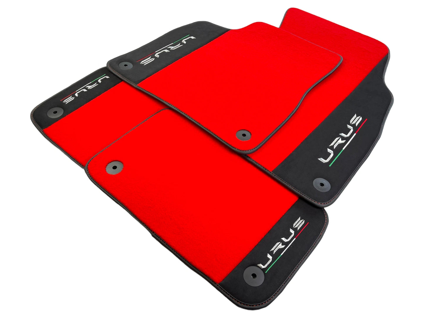 Red Floor Mats for Lamborghini Urus 2018-2024 with Alcantara Leather