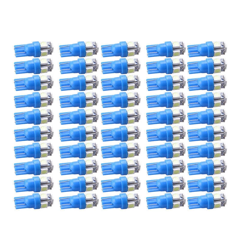 50pc Ice Blue T10 5050 5SMD LED Dome Map Lights